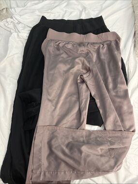 Victoria's Secret Wide-Leg Pants in Mauve and Black